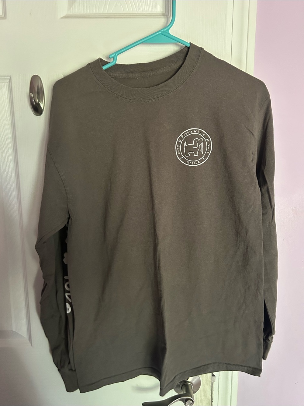 Puppy Love Bruins Long Sleeve Crewneck Tee - Grey